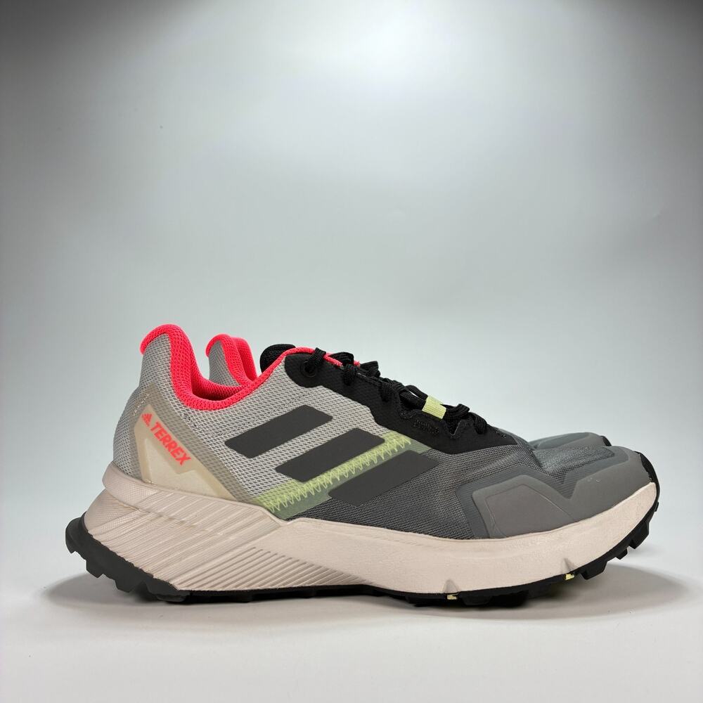 Adidas Terrex Soulstride Grey Turbo Pink Running Shoes H05776 Women's Size 8.5